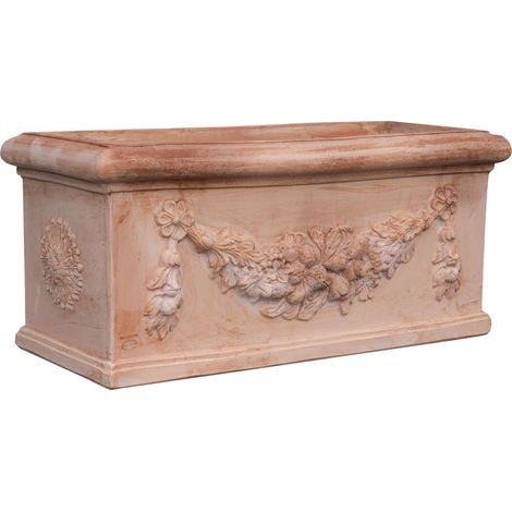 Flower box Terracotta planter Terrace pot Outdoor pot Made in Italy Pot for garden plants Handmade Antifreeze terracotta vase (1/5)