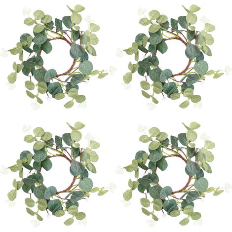 Wiederverwendbarer künstlicher Beerenkranz, grüner Kranz für Wand- und Fensterdekoration, 25 x 25 cm / 9,84 x 9,84 Zoll (1/2)