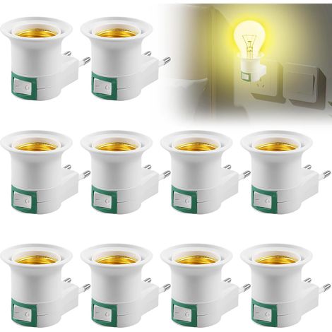 Douilles E27 avec Interrupteur Sans Fil, Lot de 8, Pour Lampe de Cuisine et Lampe Murale, Facile à Installer (1/5)