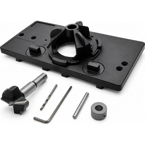 Gabarit de Perçage Charnière 35 mm pour Menuiserie Noir (1/5)