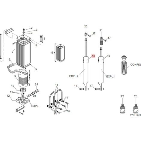 faac pièce détachée long cylindre ralentiss.hydr. 620sr avec articulation 725209 (1/3)