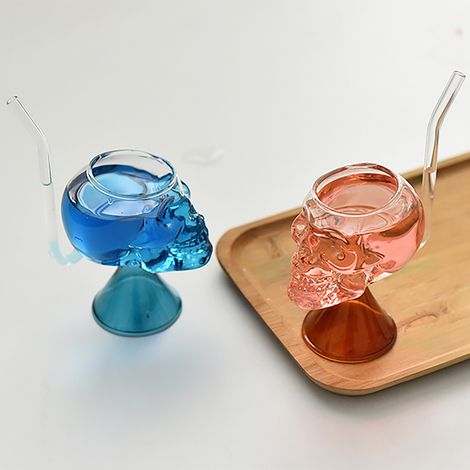 Vampirschädel, Borosilikatglas, Halloween-Küchendekoration, Becher für duftenden Tee und Rotwein (1/5)