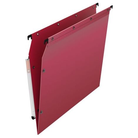 Dossier suspendu plastique pression L'Oblique AZ fond normal pour armoire - rouge - Lot de 10