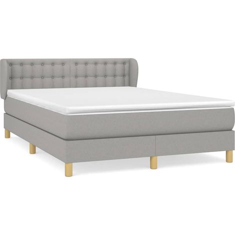 Maison Exclusive - Giroletto a Molle con Materasso Grigio Chiaro 140x200cm Tessuto