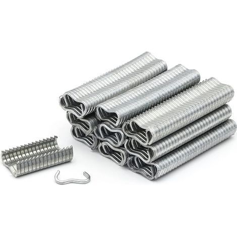 600 Pcs Hog Ring Pince à Clips Agrafes Oiseau Poulet Agrafeuse Grillage Souder RéParer Points Sertissage Soudage Fil Fer Barbelé Cage Animaux Compagnie (1/5)
