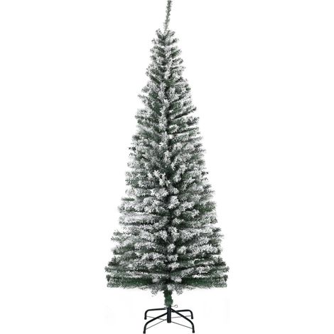 Künstlicher Weihnachtsbaum 180 cm Bleistift-Kiefer mit Schnee, 492 Spitzen (1/5)
