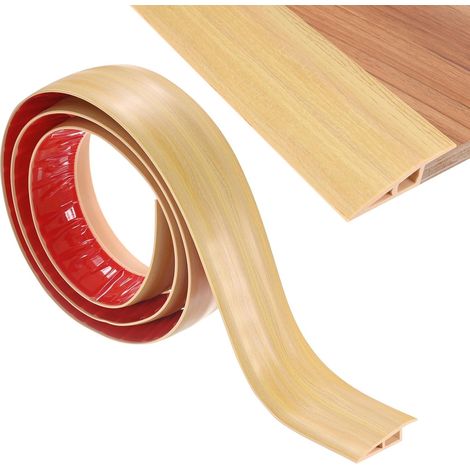 Seuil De Sol, 6.56FT Seuil De Porte En PVC Autoadhésif Adapté Pour Doorways/Tile/Carpet, Couvre Des Hauteurs De Sol Jusqu'à 3/5Inch(15mm) [Raw Wood Grain] (1/5)