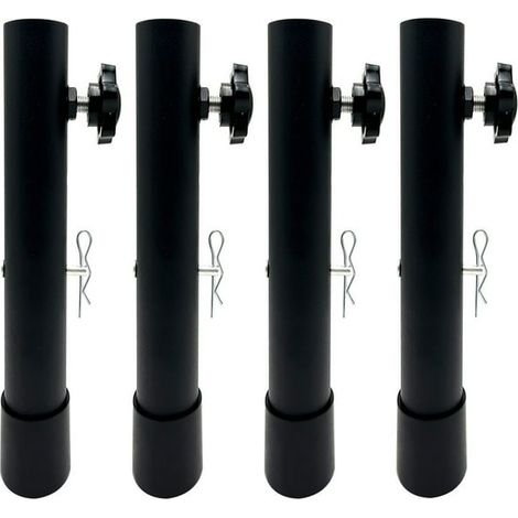 Pieds de table rehausseurs 20cm noirs, lot de 4, surélévateurs pour table et établi, rallonges de pieds en métal, accessoires de bricolage pour meubles (1/5)