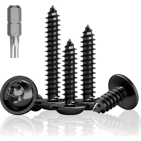 100 - Vis Torx - Acier Inoxydable - Résistance Corrosion - Fixation Panneaux Acoustiques Et Bois - Noir - M5x40mm (1/5)