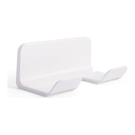 Supporto per asciugacapelli, gancio per asciugacapelli - gancio per asciugacapelli da parete con spina e organizer per cavo, autoadesivo, adatto per mobili da bagno (1/5)
