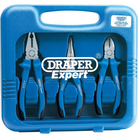 Heavy Duty 3-Piece Pliers Set with Two-Tone Soft Grip Handles by Draper – Model 69289 (1/5)