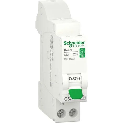 Schneider R9EFC632 - Disyuntor modular Resi9 XE - 1P+N 32A - Curva C - enchufable