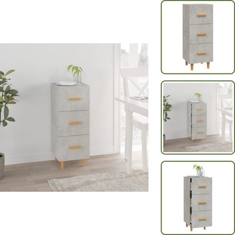 Sideboard Betongrau 34,5x34x90 cm Holzwerkstoff - Schreibtisch - Wohnzimmermöbel - Sideboard Grau - Hölzernes Sideboard - Regal (1/5)