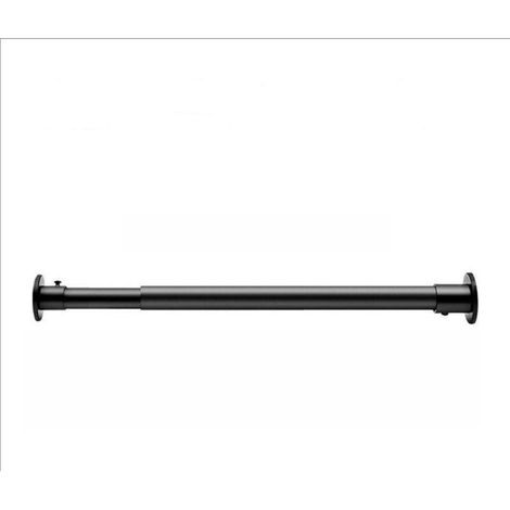 Tringle à vêtements extensible en acier inoxydable avec douilles de fixation pour placard et rangement Noir Diamètre 25 mm 50-80 cm (1/5)
