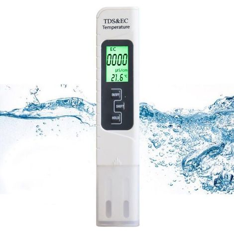 Mètre pH & TDS, Testeur de qualité de l'eau TDS pH 2 en 1, Précision de Mesure de 0 à 14 pH, 1 PPM Résolution, 2% Précision de Lecture, Set 0-9990 PPM, pour Piscine, Aquarium, Plantation, E (1/5)