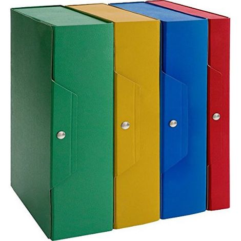 Brefiocart Boîte de Rangement pour Projets en Carton Bleu Dos 8 Cm Format A4 Pack de 5