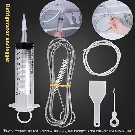 Lot de 5 outils de nettoyage réutilisables pour le débouchage des trous de vidange de réfrigérateur - Brosse de nettoyage universelle pour tuyau de vidange - Outil de nettoyage pour tuyau de poisson