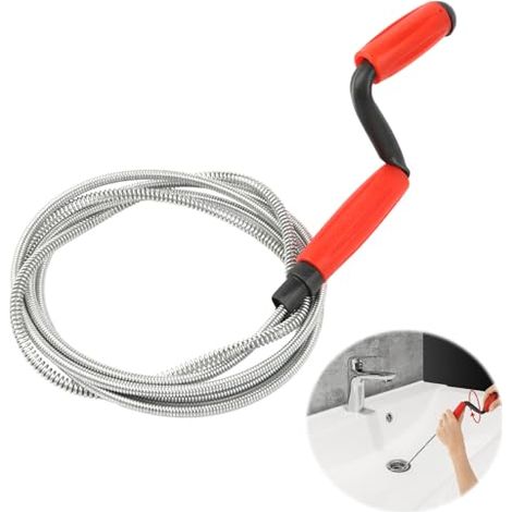 [JAMAIS UTILISÉ]Furet Deboucheur Canalisation, 235cm x 6mm Spirale Déboucheur WC avec Manivelle Débouchage Canalisation Sonde de Debouchage pour WC Evier Canalisation Cuisine Douche Baignoire (1/5)
