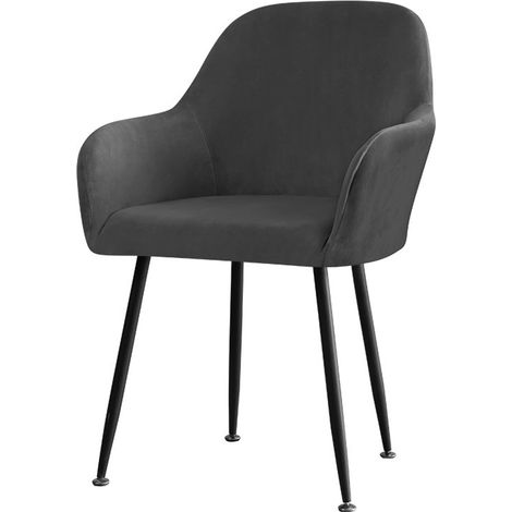 1 Housse de chaise haute extensible en velours noir argenté pour salle à manger et hôtel (1/5)