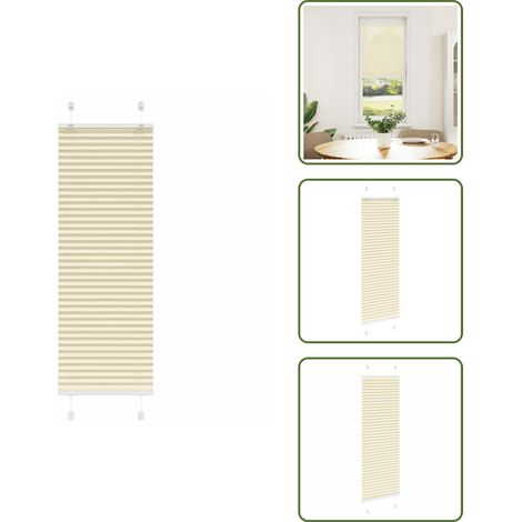 Store plissé crème 40x150 cm largeur du tissu 39,4 cm polyester - Store Plissé - Stores Plissés - Store Plissé De Fenêtre - Plisse Aveugle (1/5)
