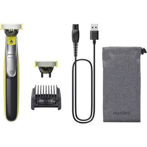 Rasoir - Tondeuse Electrique Philips OneBlade 360 - 1 lame 360 et 1 sabot réglable 5 en 1 - sans fil - Visage - QP2734/31 (1/4)