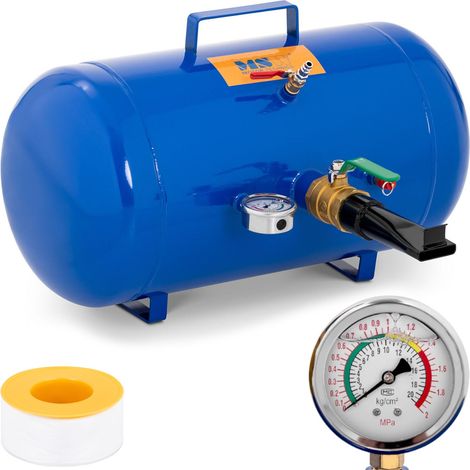 Serbatoio di pressione per gonfiaggio pneumatici con manometro 6-8 bar 38,5 l