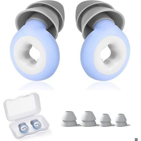 Reusable Silicone Earplugs, Noise Cancelling, Hearing Protection for Sleep, Work, and Travel, Multi-Colored (1/4)