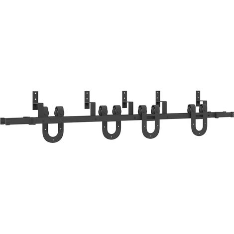 Maison Exclusive - Schiebetürbeschlag-Set 200 cm Stahl Schwarz