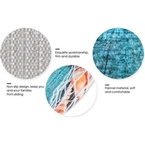 Ensemble Tapis de Bain Salle WC en Flanelle Tapis de WC Contour Couvre Couverture de Siège Toilette Antidérapant Bibulous 3 pièces (1/4)