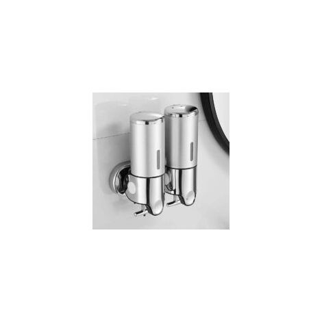 500ML Distributeur de Savon Mural, Distributeur de Savon à Mains à Double Tête Distributeur Liquide Gel Douche Shampoo pour Cuisine Salle de Bains Hotel - Crezuo (1/4)