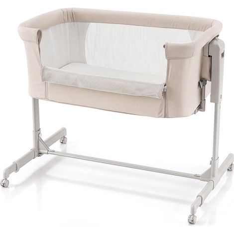 Pour Nouveau-Né Déplacement Facile Lit Bébé Cododo 3 en 1 avec Roulettes à Freins Matelas Amovible et Sangles Beige