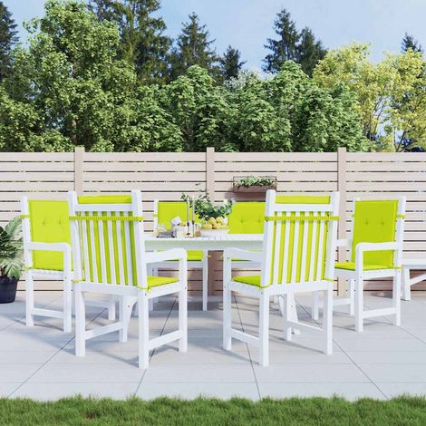 vidaXL Cojín silla jardín respaldo bajo 6 uds tela Oxford verde claro (1/5)