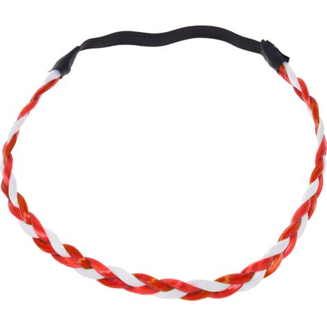 Diadema de abanico con trenzas rojas y blancas de Polonia