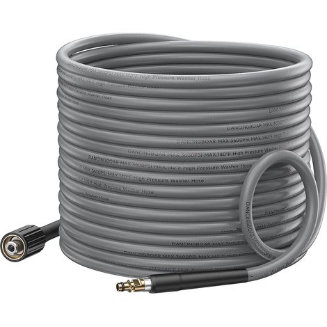 Tuyau de rechange ultra-flexible pour nettoyeur haute pression 10m, M22-14mm filetage et raccord à baïonnette Click, 3600 PSI tuyau flexible pour jet haute pression