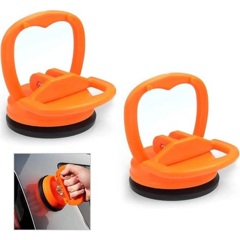 MINKUROW 2 Pack Dent Ventosa Estrattore Estrattore Mini Ventosa Di Vetro Sollevatore Di Vetro Piccolo Supporto Di Ventosa Carrozzeria Dent Estrattore Estrattore Strumento 6 Cm (Arancione) (1/5)