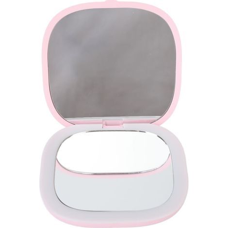Miroir de Maquillage LED 3X Magnification, Double Face, Pliable, Lumière Blanche, Rose Portable