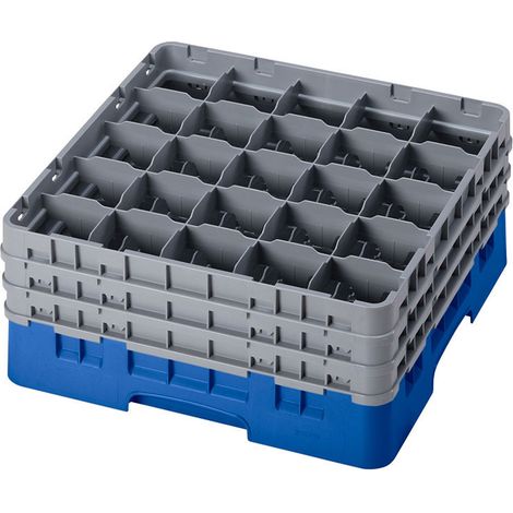 Casiers de lavage - Haut max 19.6 cm - 50 x 50 x 22.5 cm - Bleu - Lot de 3 - Cambro