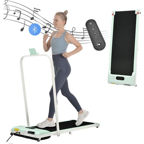 Tapis de Course Pliable 2 en 1, Tapis de Marche Sous Bureau Silencieux 1-6 km/h avec Bluetooth et Télécommande (1/5)