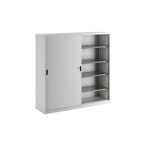 Armario de puertas correderas de chapa maciza  8 baldas  gris