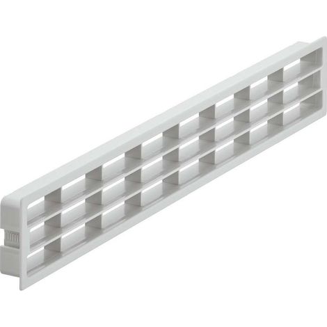 Rechteckiges Lüftungsgitter aus Delrin-Kunststoff – 458 x 65 mm – Luftzirkulation über 190 cm² – Einbau mit verstellbaren Clips (1/2)