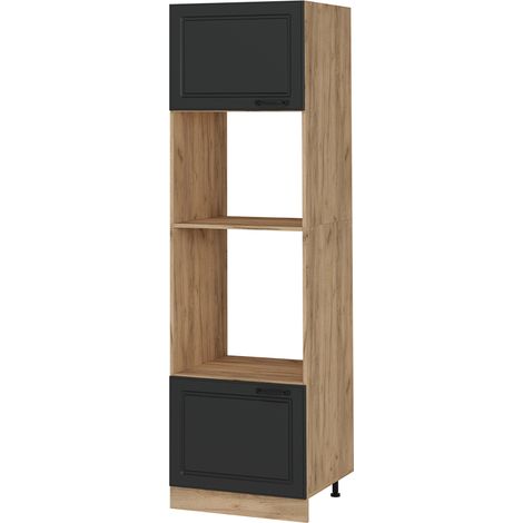 Mobile cucina microonde R-Line, Antracite casa di campagna, 60 cm, Vicco