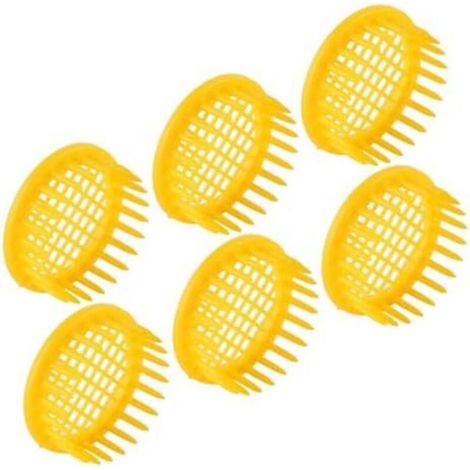 CSPARKV 4.7cm 6 Pièces Cage reine des abeilles jaune apiculture tapettes petite ruche support de cadre d'abeille apiculteur attrape-abeilles cage à abeilles matériel apicole Plastique Yellow