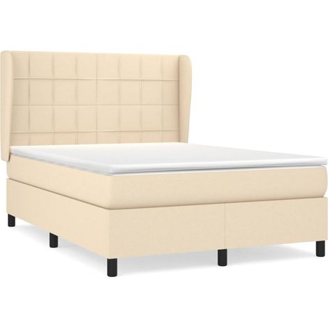 Maison Exclusive - Giroletto a Molle con Materasso Crema 140x200 cm in Tessuto (1/5)