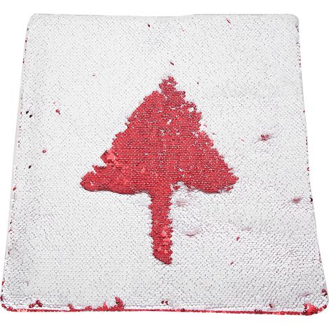 Housse De Coussin En Suède À Paillettes Avec Fermeture Éclair Pour Décoration Canapé Lit Rouge Et Blanc 1 Pièce (1/5)