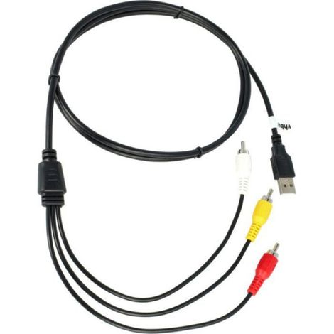 1 Câble USB vers RCA, Connecteur USB 2.0 A, 3 Fiches RCA, 1,4m, Pour Lecteur Disque et Système Audiovisuel (1/3)
