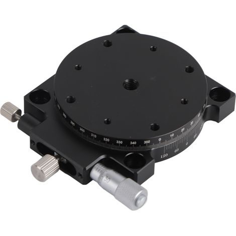 Plateforme de déplacement manuel RS60‑L, table coulissante rotative 360° axe R, translation linéaire 60 mm, support de précision réglable (1/5)