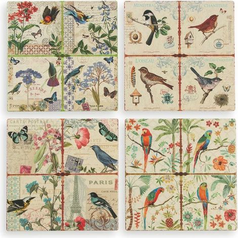 BIRDS MATTONELLA 20X20CM 4 COLORI ASSORTITI