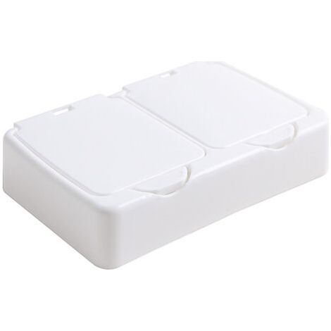 PA Schneidebrett, Schreibtisch-Aufbewahrungsbox, kleine weiße Kunststoff-Aufbewahrungsbox mit Deckel zum Aufbewahren kleiner Gegenstände, Perlen, Ohrstöpsel, Schmuck im Heimbüro (1/5)