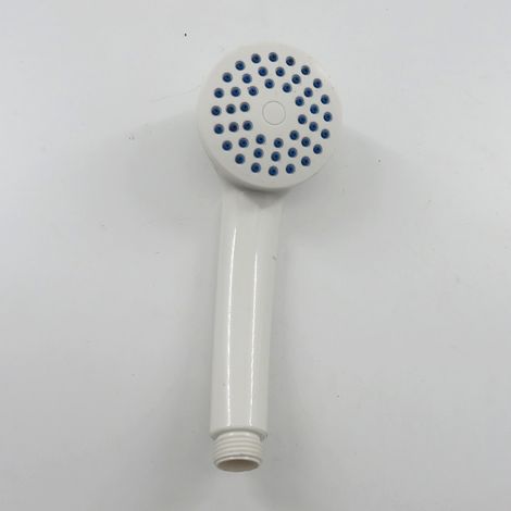 Pommeau de douche à main blanc, détachable, lavable et anti-obstruction pour bains publics et établissements de bains équipés de chauffe-eau.