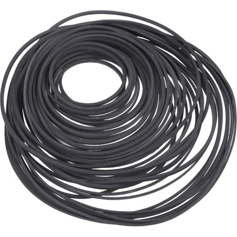 50 courroies d'entraînement pour magnétophones, de 0,7 mm et 1,0 mm de longueur, de 40 à 135 mm. (1/5)